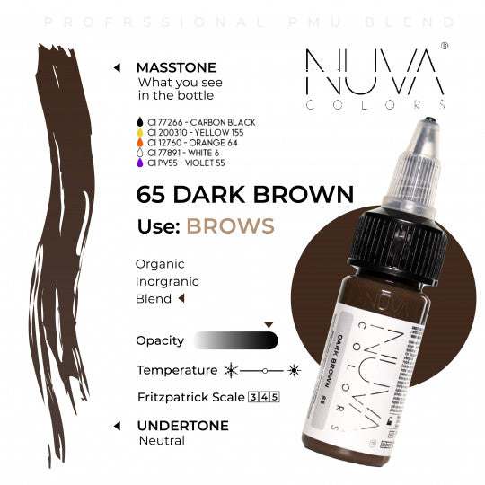 Nuva Colors Eyebrow PMU Pigments Dark Brown